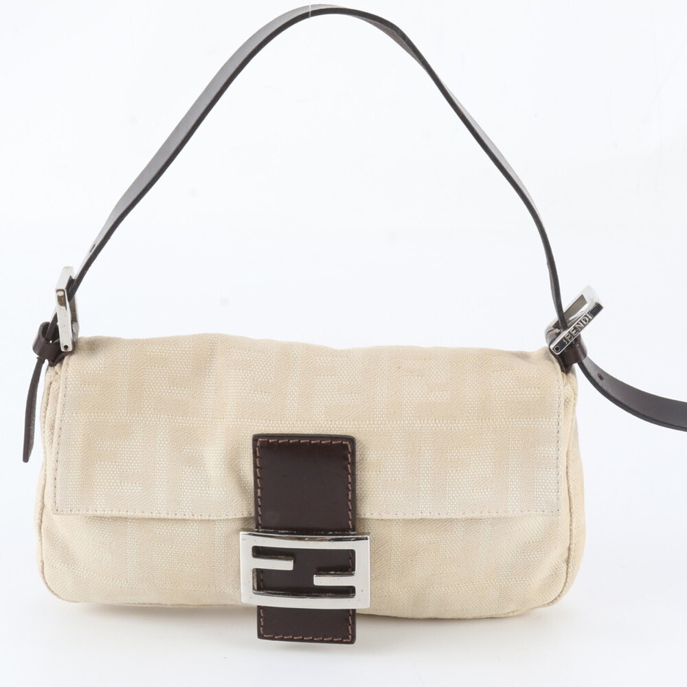 Fendi Zucca Mamma Bucket FF Leather Shoulder Bag Handbag for Women